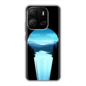 Летний Чехол на Tecno Pop 7 (Синий Водопад)