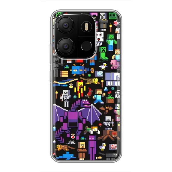 Чехол с рисунком «Все персонажи» для TECNO Pop 7