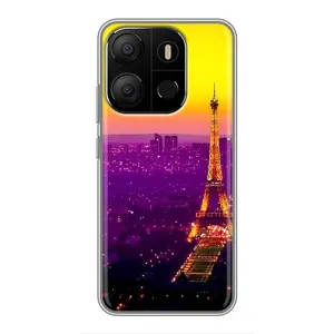 Чехол с Эйфелевой башней на Tecno Pop 7 (Яркая башня)