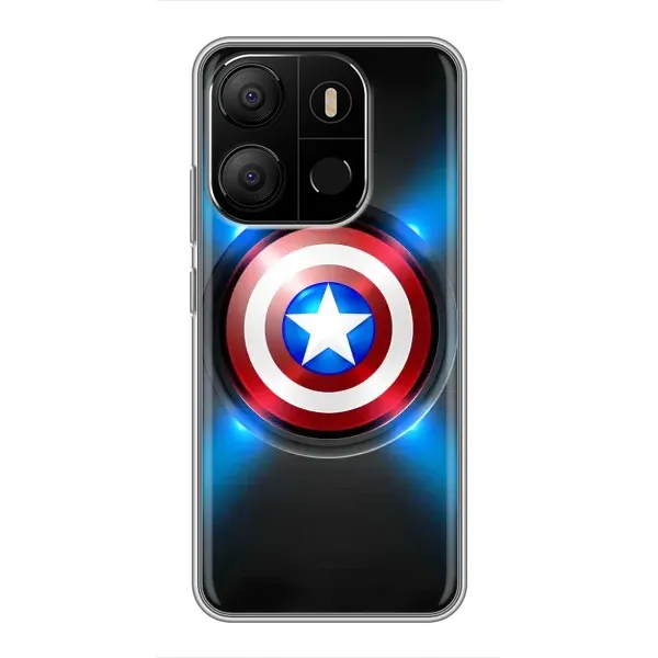 Чохол з малюнком «Яскраий Щит Капітана» для TECNO Pop 7 Чохол з малюнком «Яскраий Щит Капітана» для TECNO Pop 7
