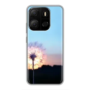 Силіконовий Чохол з кульбабками на Tecno Pop 7 (Захід з кульбабкою)
