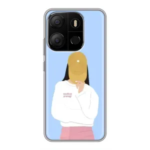 Силиконовый Чехол на Tecno Pop 7 с картинкой Стильных Девушек (Желтая кепка)