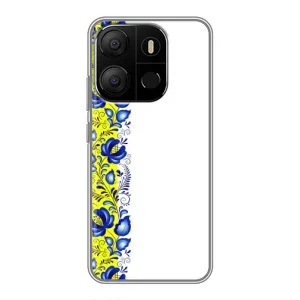 Силіконовый Чохол на Tecno Pop 7 з картинкой Вишиванки (Жовто-біла вишиванка)