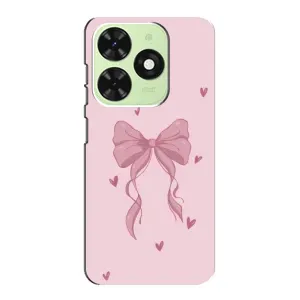 Чехол банты для Tecno Pop 8 (Бант на розовом)
