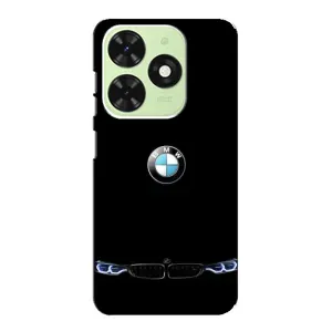 Силиконовый бампер с картинкой машины на Tecno Pop 8 (Черный BMW)