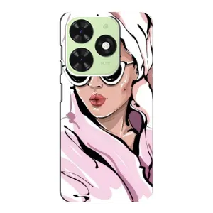 Чехол с картинкой Модные Девчонки Tecno Pop 8 (Девушка в халате)