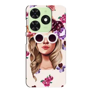 Чехол с картинкой Модные Девчонки Tecno Pop 8 (Девушка в очках)