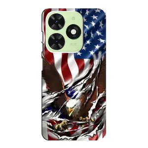 Чехол Флаг USA для Tecno Pop 8 (Флаг USA)