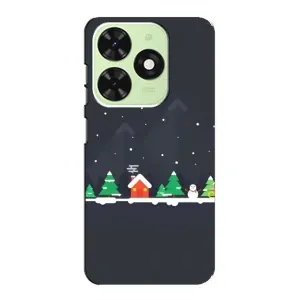 Силиконовый бампер на рождество для Tecno Pop 8 (Город зимний)