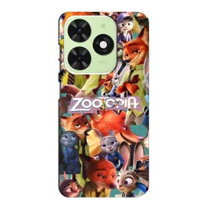 Силіконовий чохол з принтом Зоотрополіс для Tecno Pop 8 (Колаж героїв)