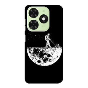 Силиконовый Чехол с принтом "Космонавты" на Tecno Pop 8 (Космонавт)
