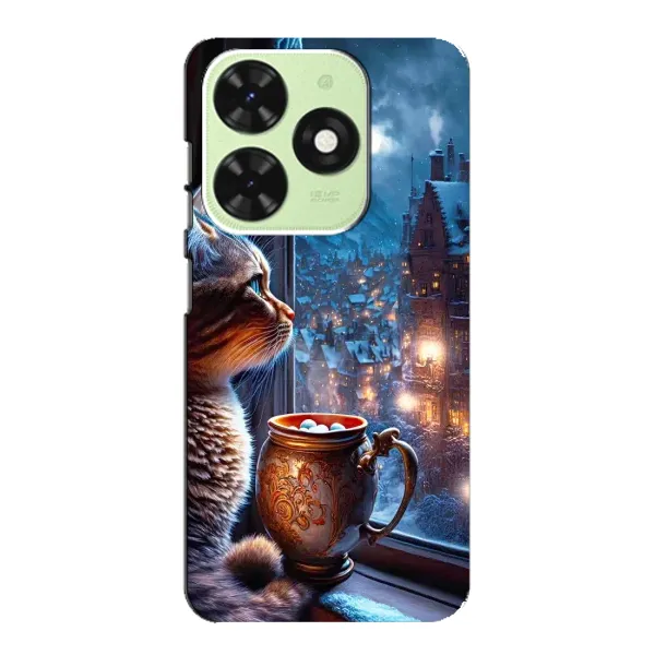 Чехол с рисунком «Кот новогодний» для TECNO Pop 8 Чехол с рисунком «Кот новогодний» для TECNO Pop 8