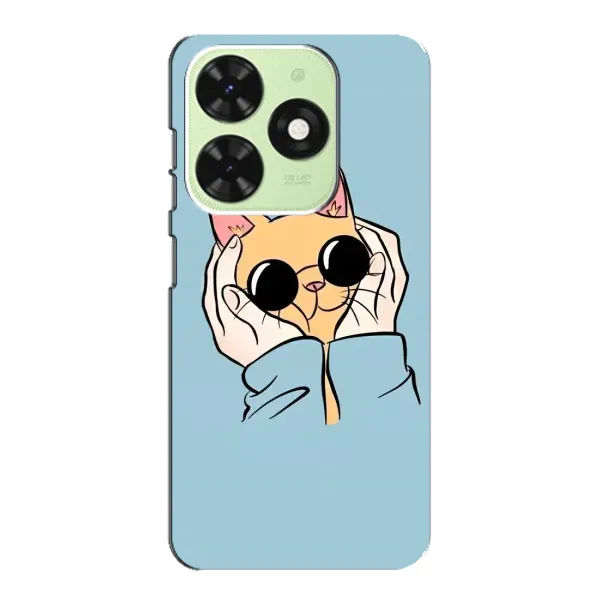 Чехол с рисунком «КОТИК в очках» для TECNO Pop 8 Чехол с рисунком «КОТИК в очках» для TECNO Pop 8