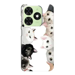 Силиконовый чехол с котиком для Tecno Pop 8 (Коты)