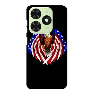 Чехол Флаг USA для Tecno Pop 8 (Крылья США)