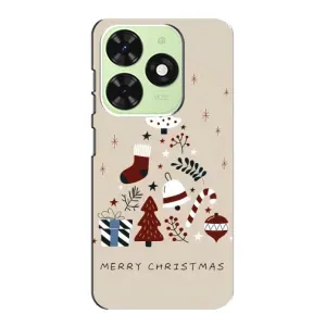Чехол Санта Клаус для Tecno Pop 8 (Merry Christmas)