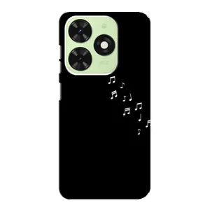 Чохол з картинками на чорному фоні для Tecno Pop 8 (Ноти)