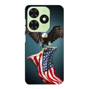 Чехол Флаг USA для Tecno Pop 8 (Орел и флаг)