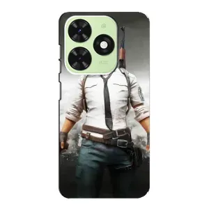 Силиконовый чехол с картинкой "Герой Pubg" на Tecno Pop 8 (Пабг)