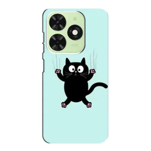 Силиконовый чехол с котиком для Tecno Pop 8 (Падающий кот)