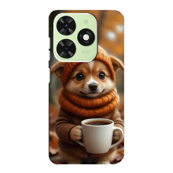 Чехол с рисунком «Собачка с кофе» для TECNO Pop 8 Чехол с рисунком «Собачка с кофе» для TECNO Pop 8
