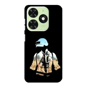 Силиконовый чехол с картинкой "Герой Pubg" на Tecno Pop 8 (Пубг мен)