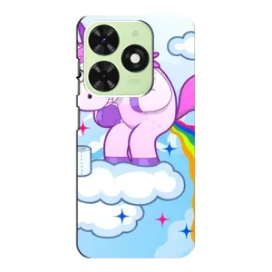 Чохол Unicorn на Tecno Pop 8 (Веселка Єдиноріга)