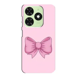 Чехол банты для Tecno Pop 8 (Розовый бантик)
