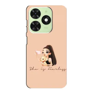 Силиконовый Чехол на Tecno Pop 8 с картинкой Стильных Девушек (С собакой)