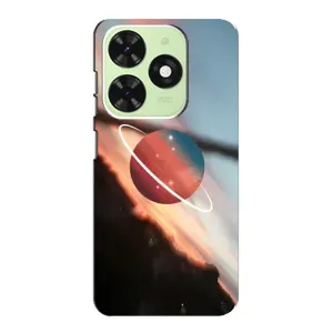 Чехол (ТПУ) с планетами на Tecno Pop 8 (Сатурн)