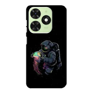Силиконовый Чехол с принтом "Космонавты" на Tecno Pop 8 (В руках земля)