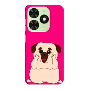 Чехол (ТПУ) Милые собачки для Tecno Pop 8 (Веселый Мопсик)