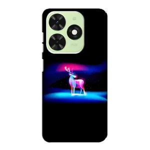 Силиконовый бампер с картинкой животных для Tecno Pop 8 (Яркий олень)