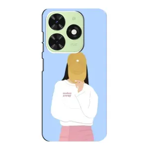 Силиконовый Чехол на Tecno Pop 8 с картинкой Стильных Девушек (Желтая кепка)