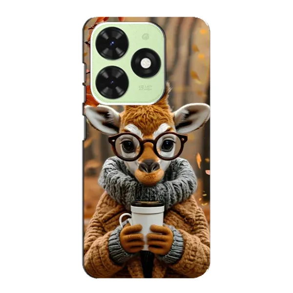 Чехол с рисунком «Жираф с кофе» для TECNO Pop 8 Чехол с рисунком «Жираф с кофе» для TECNO Pop 8