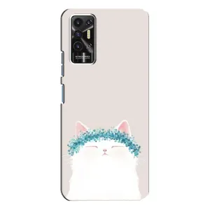 Чехол на тематику: Коты для TECNO Pova 2 (LE7n) (Белый котик)