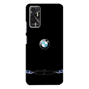 Силіконовий бампер з картинкою машини на TECNO Pova-2 (LE7n) (Чорний BMW)