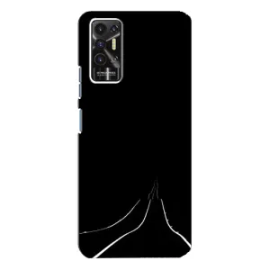 Чехол с картинками на черном фоне для TECNO Pova-2 (LE7n) (Дорога)