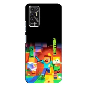 Чехлы для TECNO Pova-2 (LE7n) (Персонажи Майн Крафт) (Герой Майнкрафт)