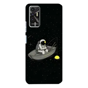 Силиконовый Чехол с принтом "Космонавты" на TECNO Pova-2 (LE7n) (Космонавт на рыбалке)