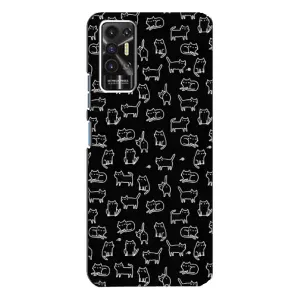 Чехол на тематику: Коты для TECNO Pova 2 (LE7n) (Котики на черном)