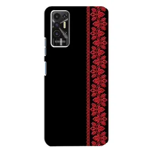 Силиконовый Чехол на TECNO Pova-2 (LE7n) (Красная Вышиванка)