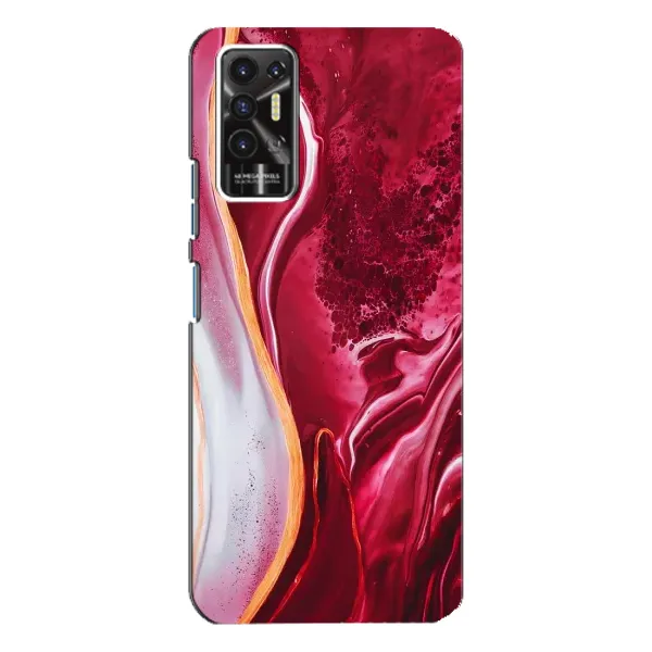 Чехол с рисунком «Красный мрамор» для TECNO Pova 2 (LE7n)