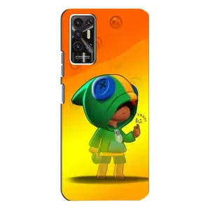 Чехол Бравл Старс для TECNO Pova-2 (LE7n) (LEON в кофте)