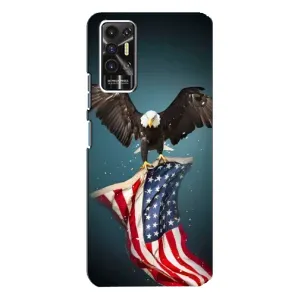 Чохол Прапор USA для TECNO Pova-2 (LE7n) (Орел і прапор)