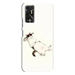 Чехол на тематику: Коты для TECNO Pova 2 (LE7n) (Отдых)