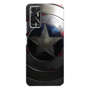Чехол с Щитом Капитана Америки на TECNO Pova-2 (LE7n) (Ретро Щит Капитана)