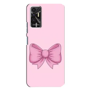 Чехол банты для TECNO Pova-2 (LE7n) (Розовый бантик)
