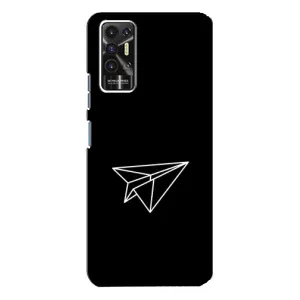 Чехол с картинками на черном фоне для TECNO Pova-2 (LE7n) (Самолетик)