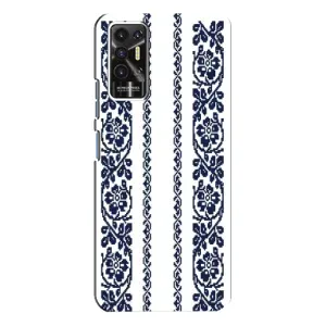Силиконовый Чехол на TECNO Pova-2 (LE7n) с картинкой Вышиванки (Синяя вышиванка)